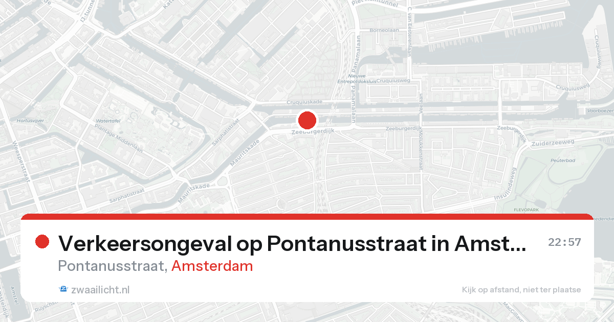 Verkeersongeval op Pontanusstraat in Amsterdam — 20 aug 2026