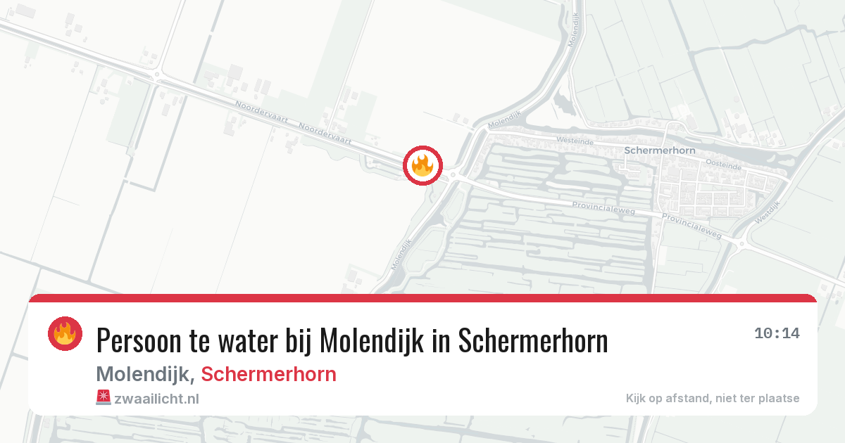 Persoon te water bij Molendijk in Schermerhorn — 10 jun 2026
