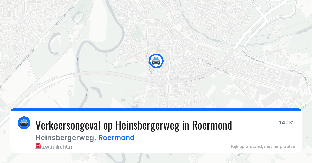Verkeersongeval op Heinsbergerweg in Roermond — 1 mei 2026