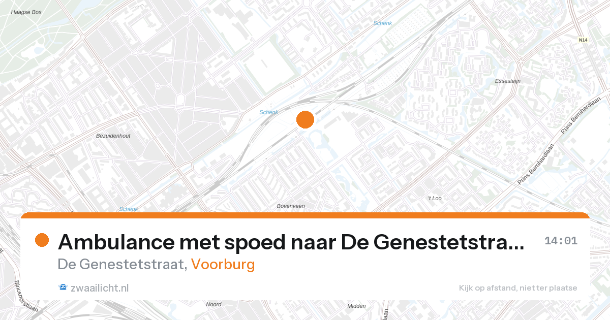 Ambulance met spoed naar De Genestetstraat in Voorburg — 27 aug 2026