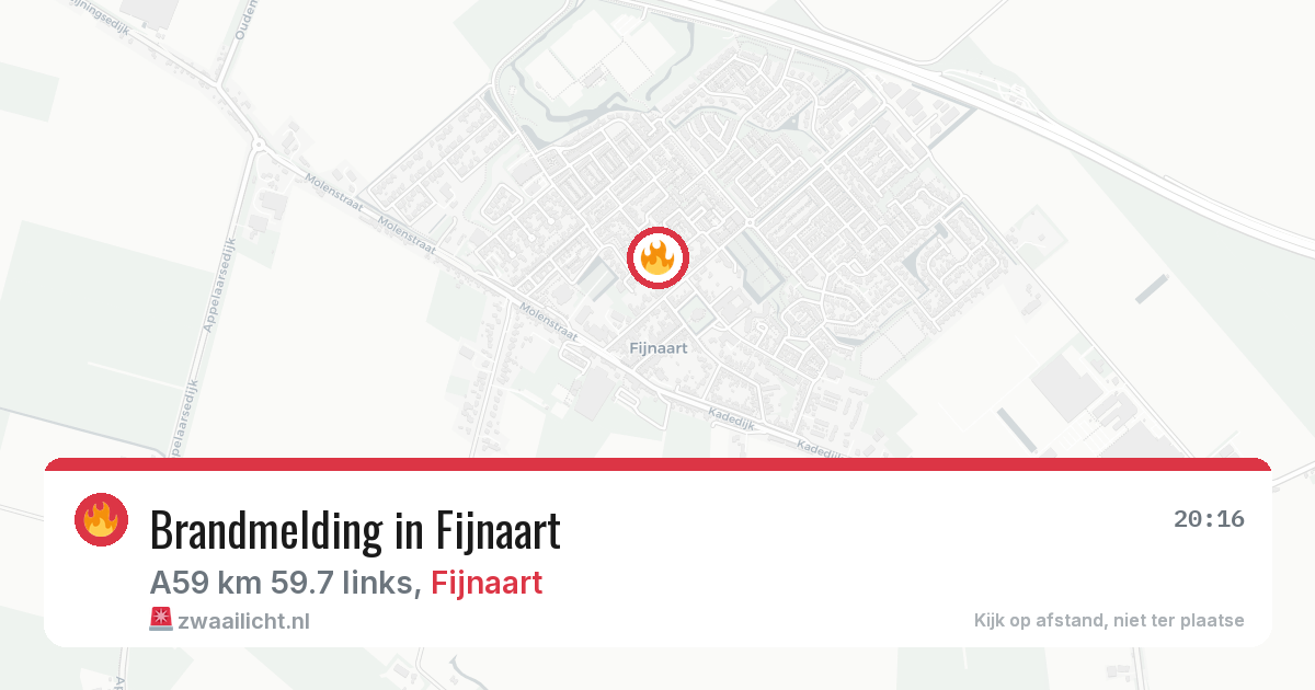 Brandmelding in Fijnaart — 10 jul 2026