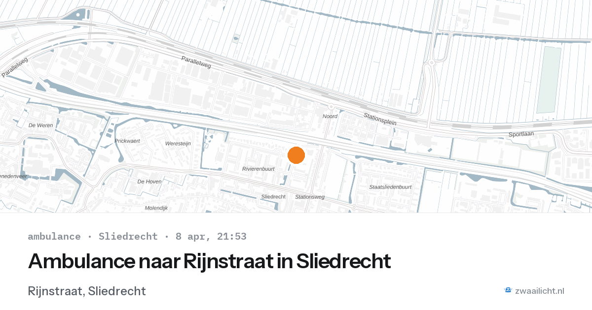 Ambulance naar Rijnstraat in Sliedrecht — 8 apr 2026