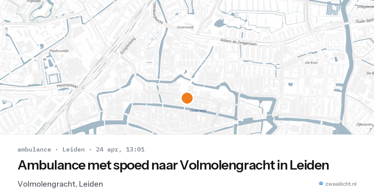 Ambulance met spoed naar Volmolengracht in Leiden — 24 apr 2026