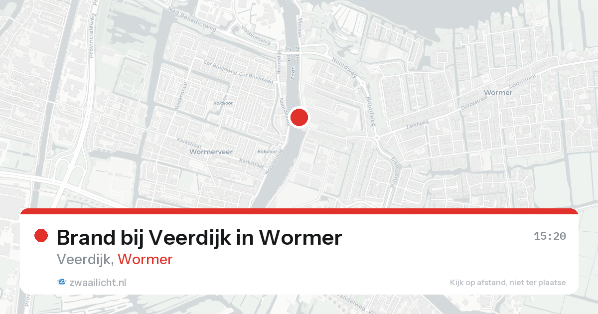 Brand bij Veerdijk in Wormer — 22 aug 2026