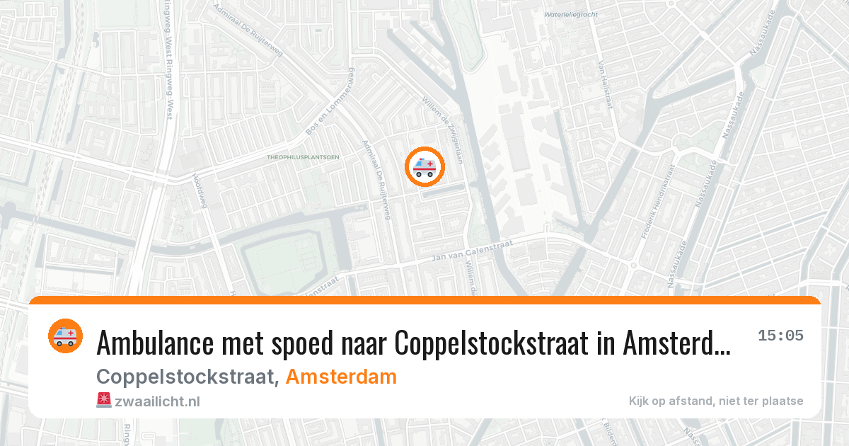 Ambulance met spoed naar Coppelstockstraat in Amsterdam — 1 jul 2026