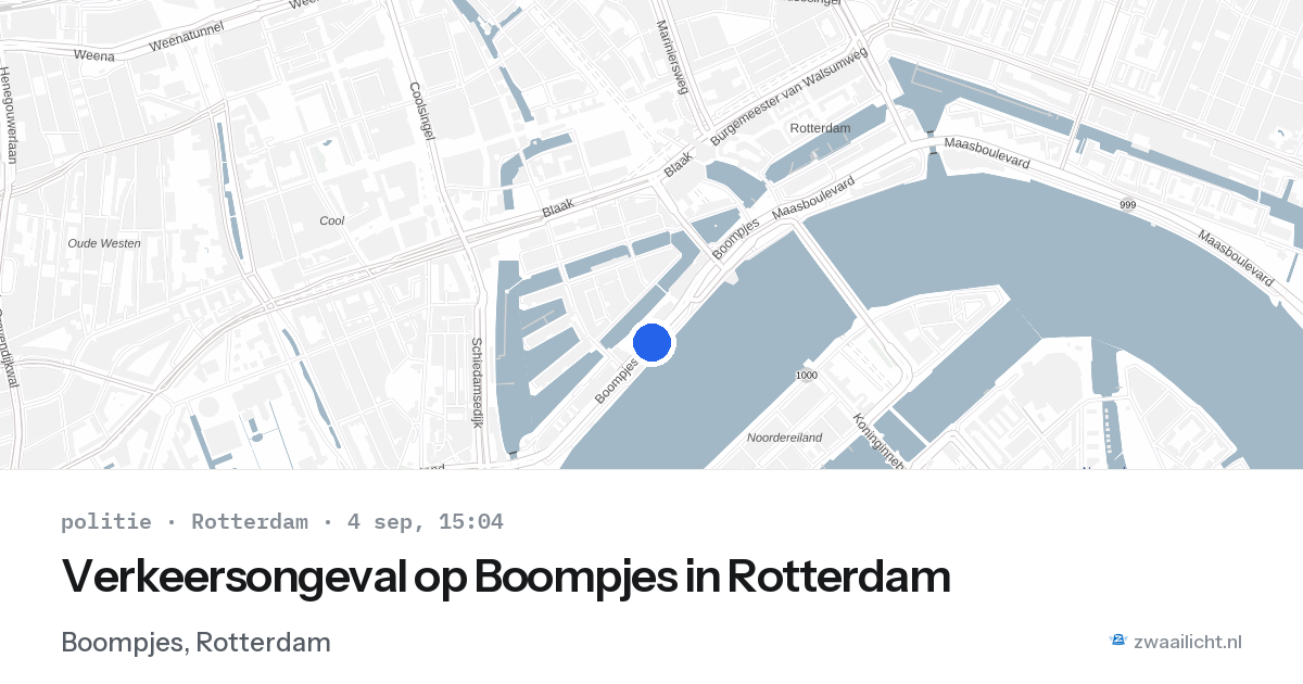 Verkeersongeval op Boompjes in Rotterdam — 4 sep 2026