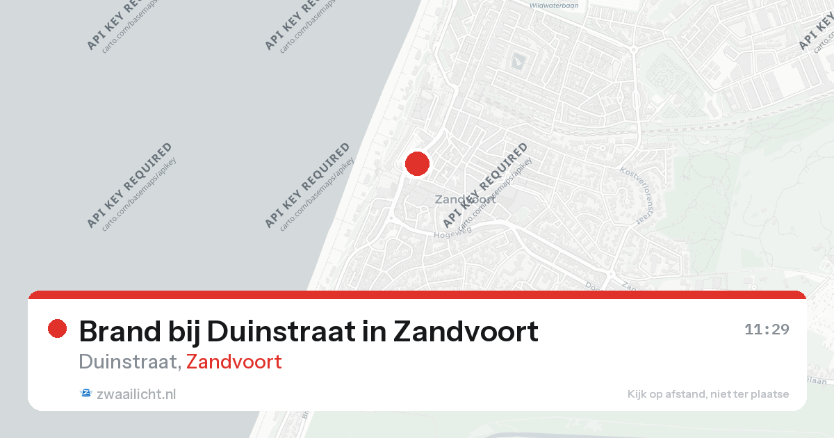 Brand bij Duinstraat in Zandvoort — 26 aug 2026