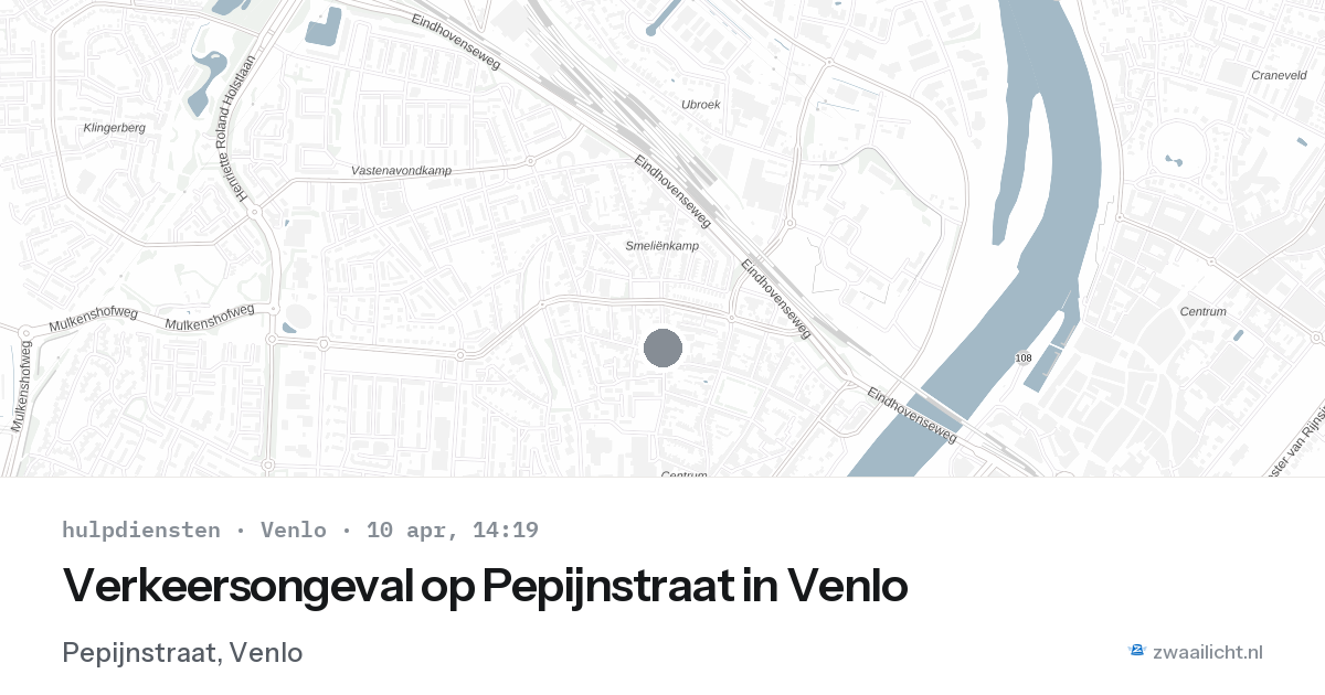 Verkeersongeval op Pepijnstraat in Venlo — 10 apr 2026