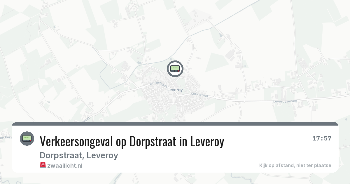 Verkeersongeval op Dorpstraat in Leveroy — 30 jul 2026