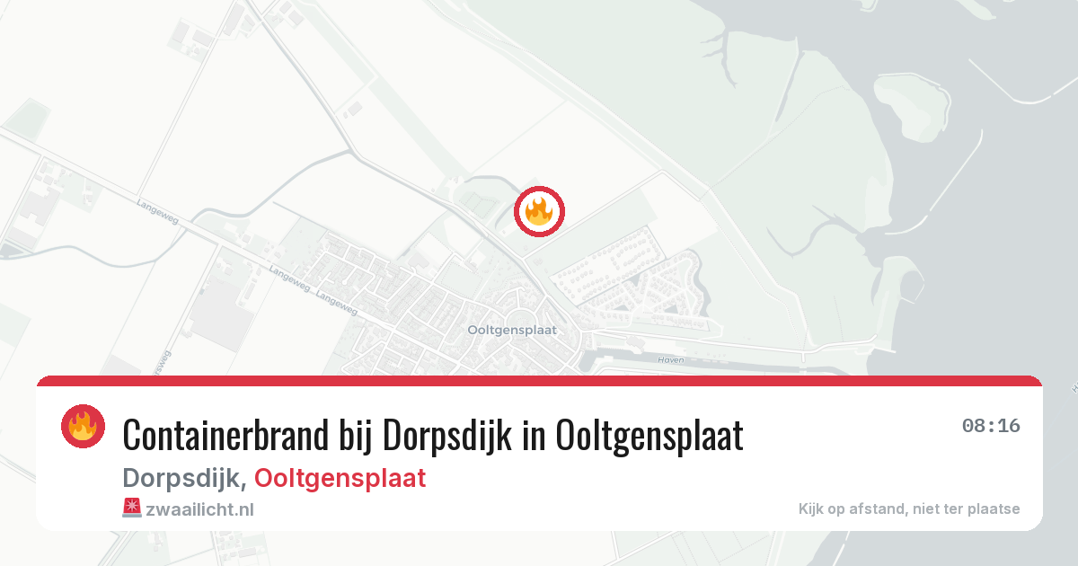 Containerbrand bij Dorpsdijk in Ooltgensplaat — 21 mei 2026