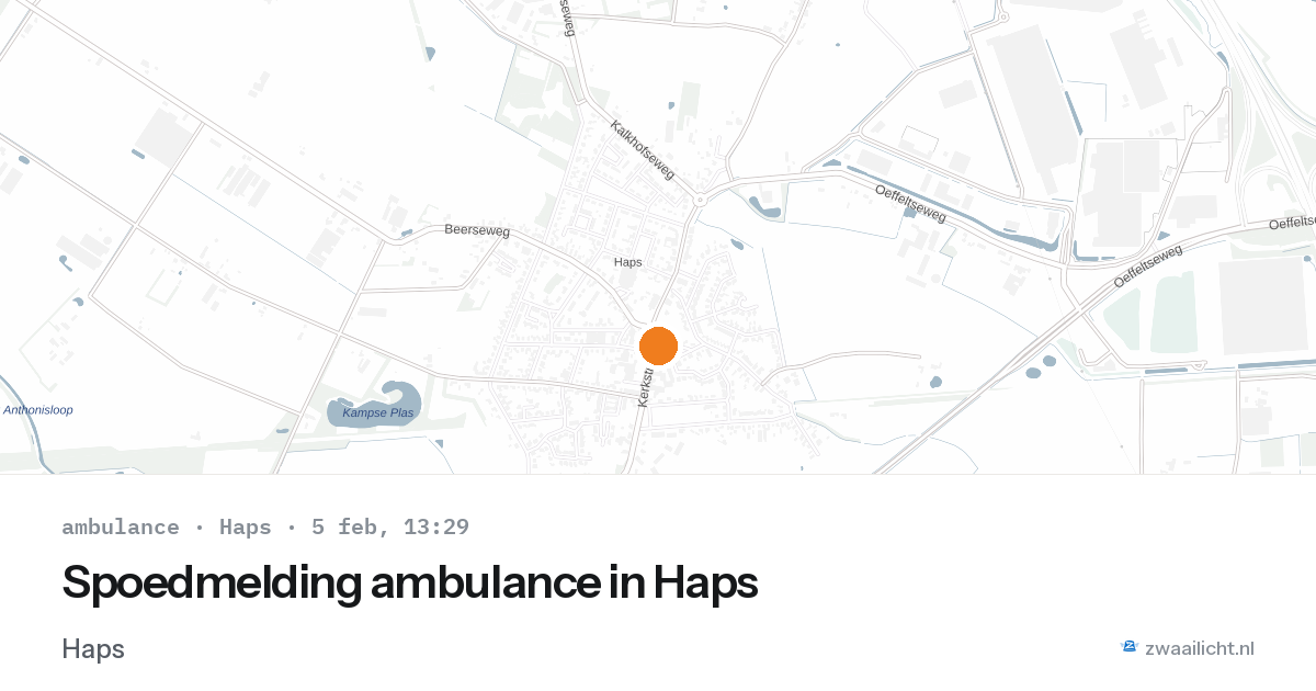 Spoedmelding ambulance in Haps — 5 feb 2026