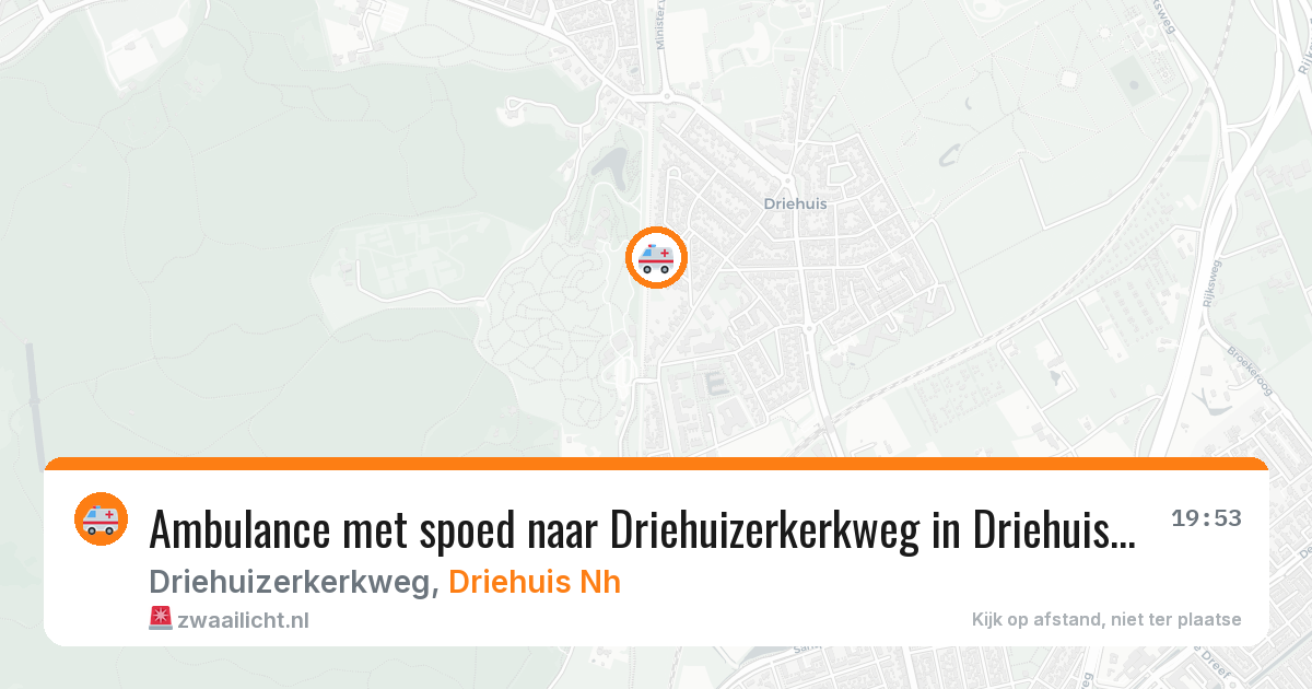 Ambulance met spoed naar Driehuizerkerkweg in Driehuis Nh — 18 apr 2026