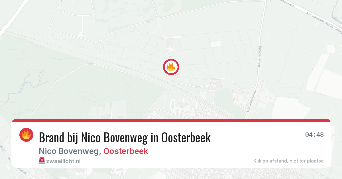 Brand bij Nico Bovenweg in Oosterbeek — 25 mrt 2026