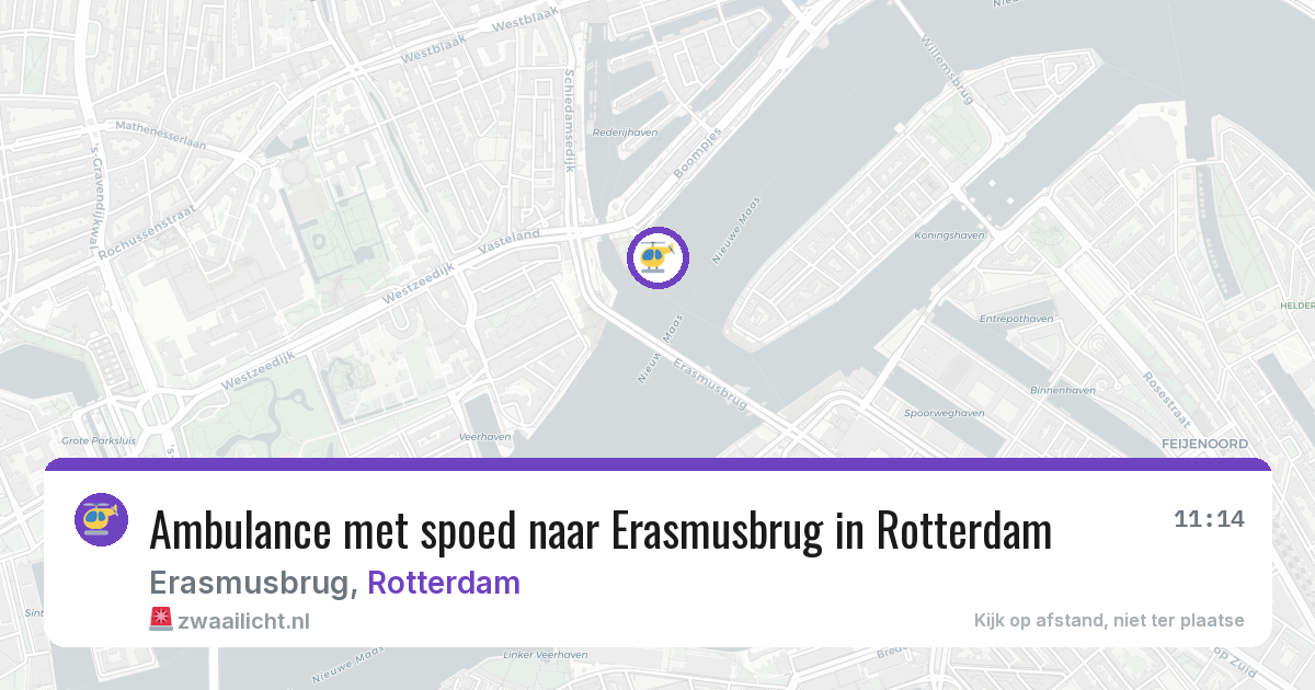 Ambulance met spoed naar Erasmusbrug in Rotterdam — 22 jul 2026