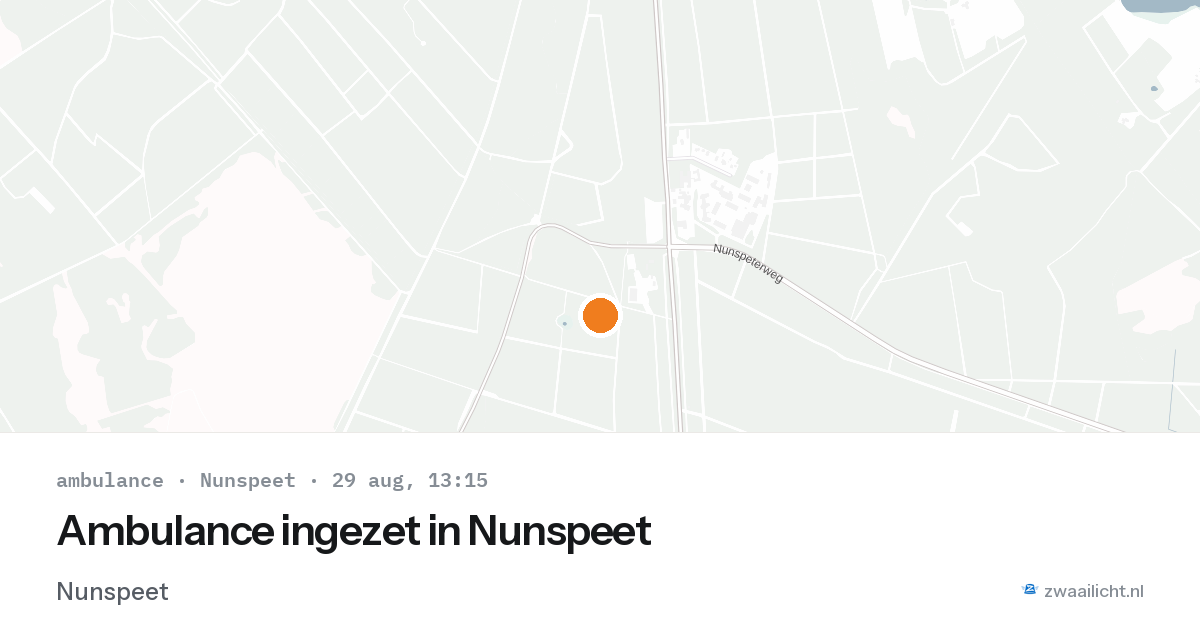 Ambulance ingezet in Nunspeet — 29 aug 2026