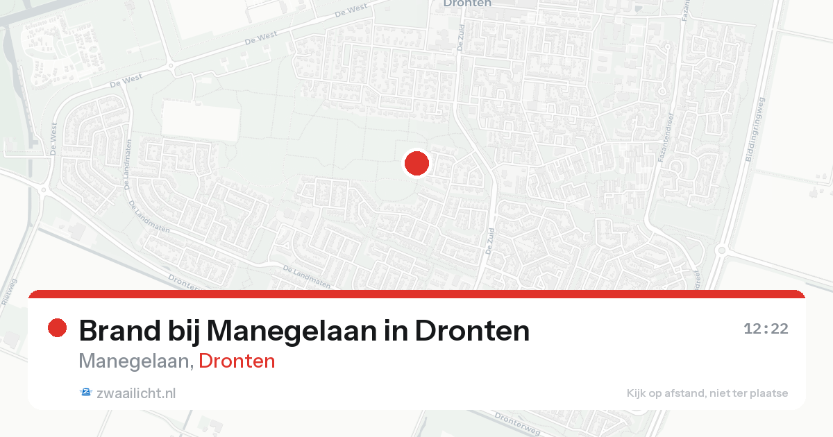 Brand bij Manegelaan in Dronten — 20 aug 2026