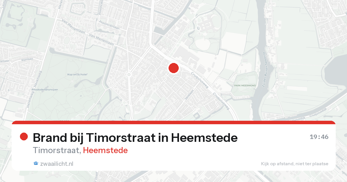 Brand bij Timorstraat in Heemstede — 22 aug 2026