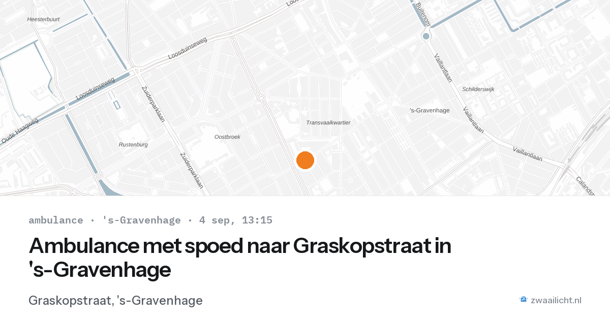 Ambulance met spoed naar Graskopstraat in 's-Gravenhage — 4 sep 2026