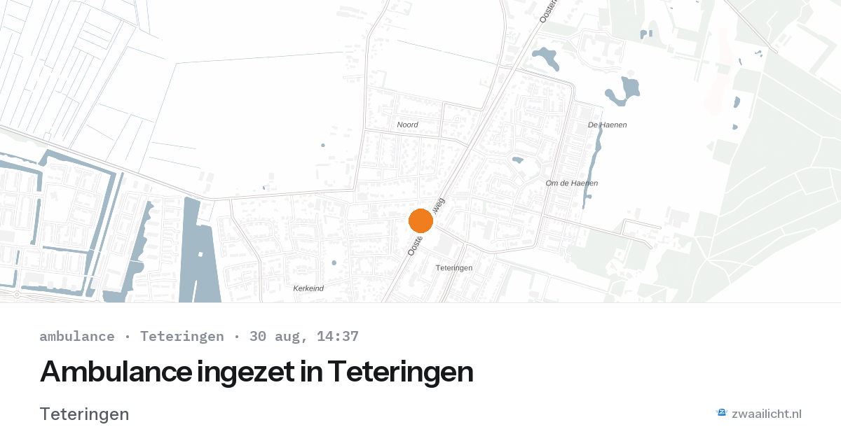 Ambulance ingezet in Teteringen — 30 aug 2026