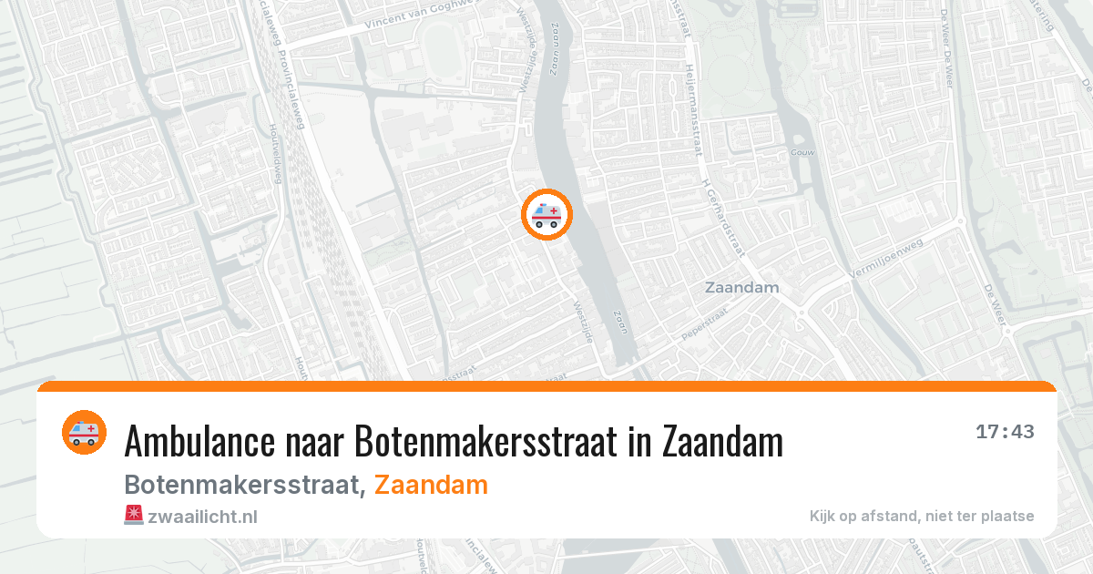 Ambulance naar Botenmakersstraat in Zaandam — 6 jul 2026