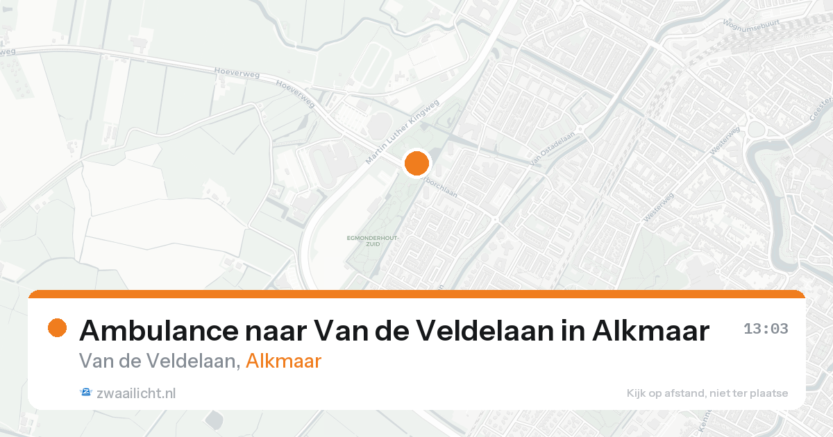 Ambulance naar Van de Veldelaan in Alkmaar — 25 mei 2026