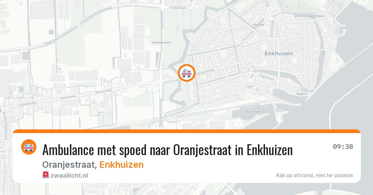 Ambulance met spoed naar Oranjestraat in Enkhuizen — 5 jun 2026