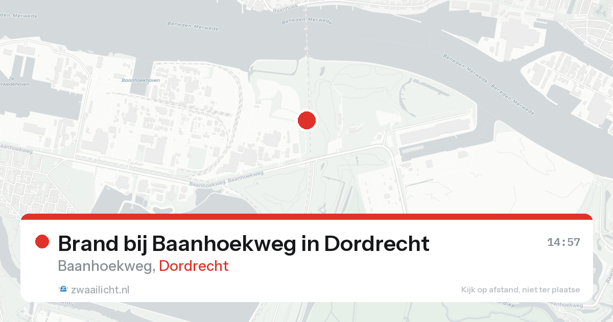 Brand bij Baanhoekweg in Dordrecht — 15 aug 2026