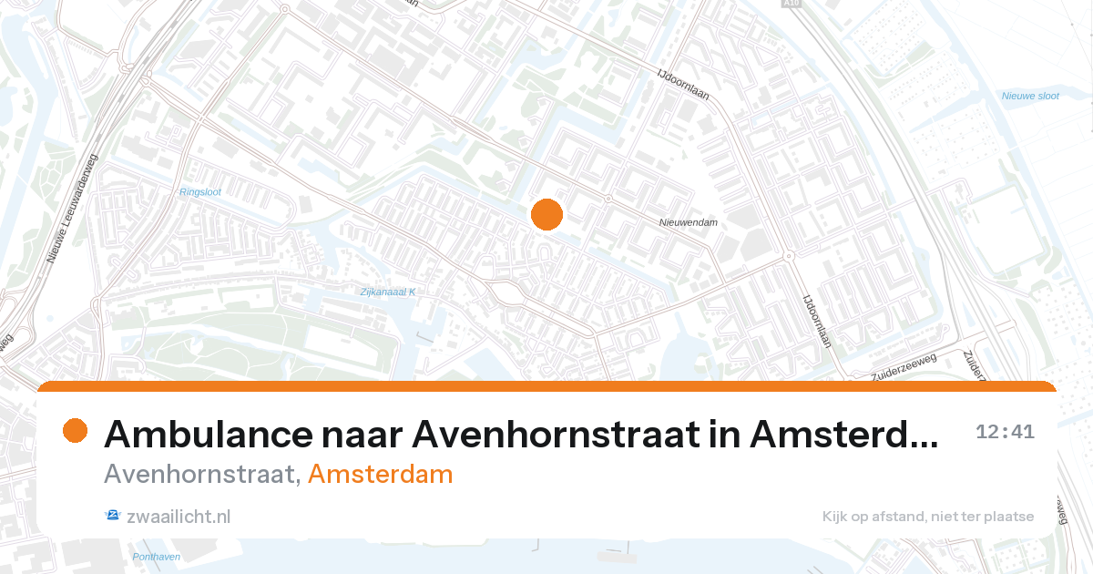 Ambulance naar Avenhornstraat in Amsterdam — 27 aug 2026