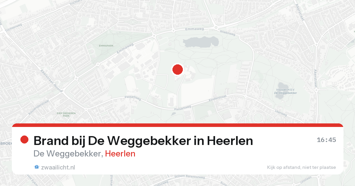 Brand bij De Weggebekker in Heerlen — 15 aug 2026