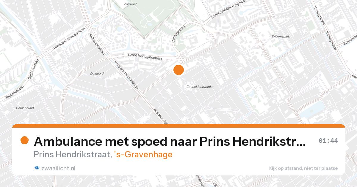 Ambulance met spoed naar Prins Hendrikstraat in 's-Gravenhage — 26 aug 2026