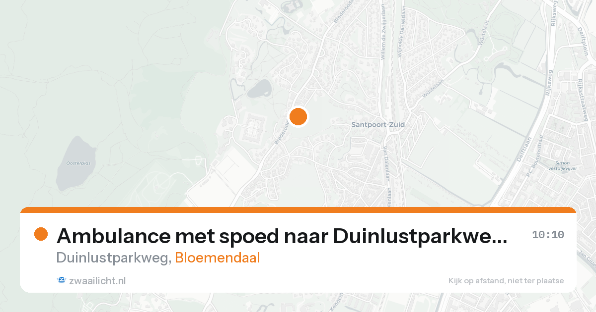 Ambulance met spoed naar Duinlustparkweg in Bloemendaal — 13 aug 2026