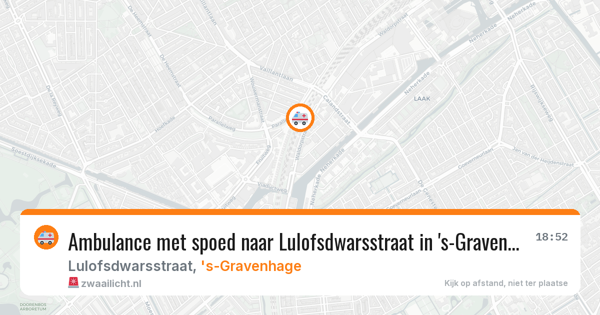 Ambulance met spoed naar Lulofsdwarsstraat in 's-Gravenhage — 9 apr 2026