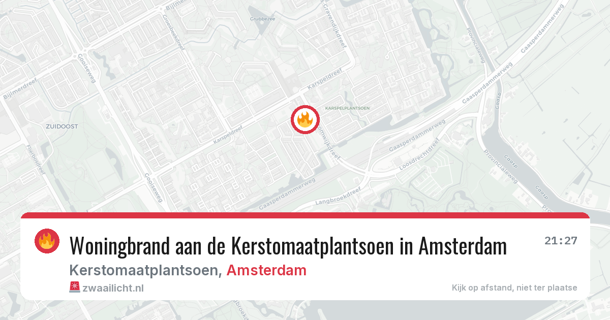 Woningbrand aan de Kerstomaatplantsoen in Amsterdam — 30 jul 2026