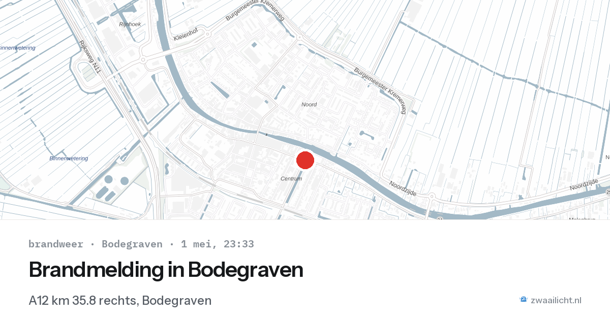 Brandmelding in Bodegraven — 1 mei 2026