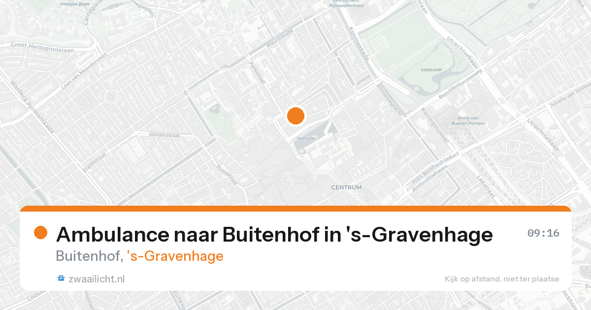 Ambulance naar Buitenhof in 's-Gravenhage — 15 aug 2026