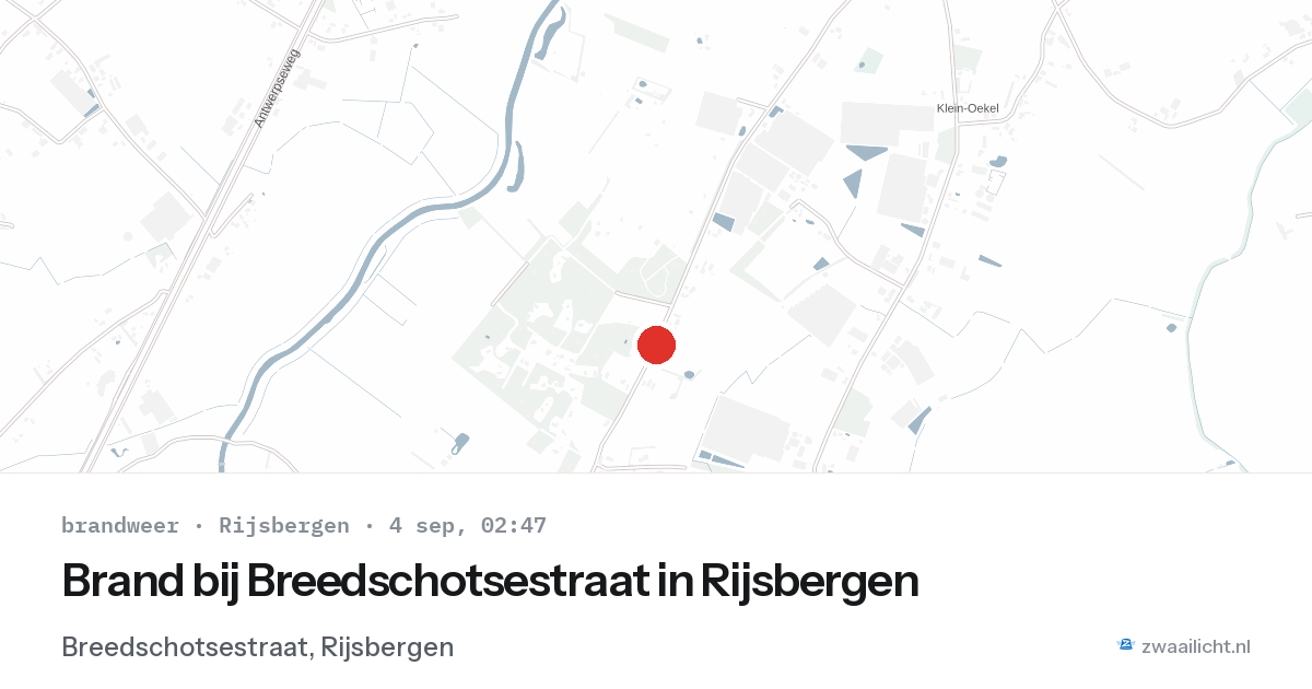 Brand bij Breedschotsestraat in Rijsbergen — 4 sep 2026