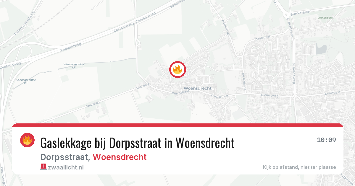 Gaslekkage bij Dorpsstraat in Woensdrecht — 25 jun 2026