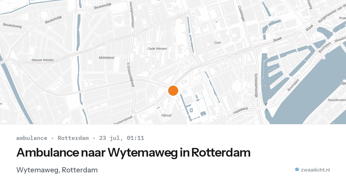 Ambulance naar Wytemaweg in Rotterdam — 22 jul 2026