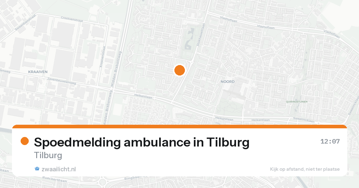 Spoedmelding ambulance in Tilburg — 15 aug 2026