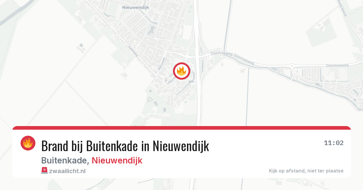 Brand bij Buitenkade in Nieuwendijk — 4 jun 2026
