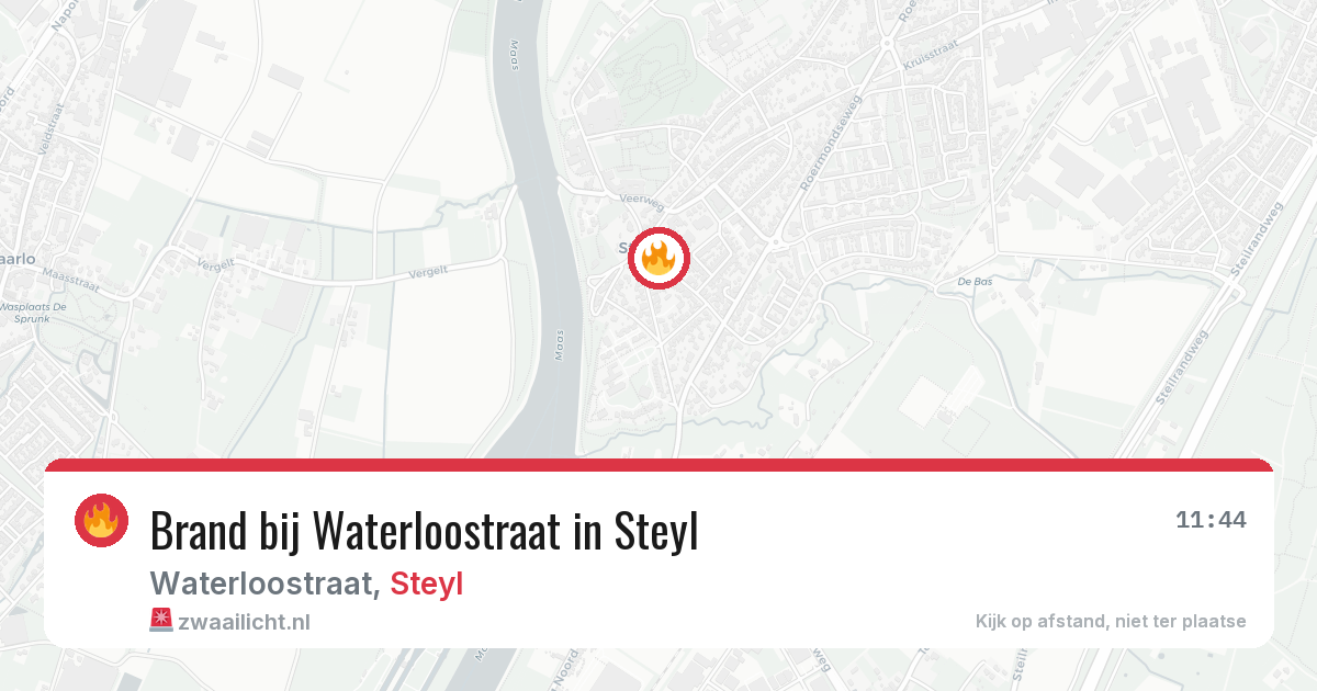 Brand bij Waterloostraat in Steyl — 22 jul 2026