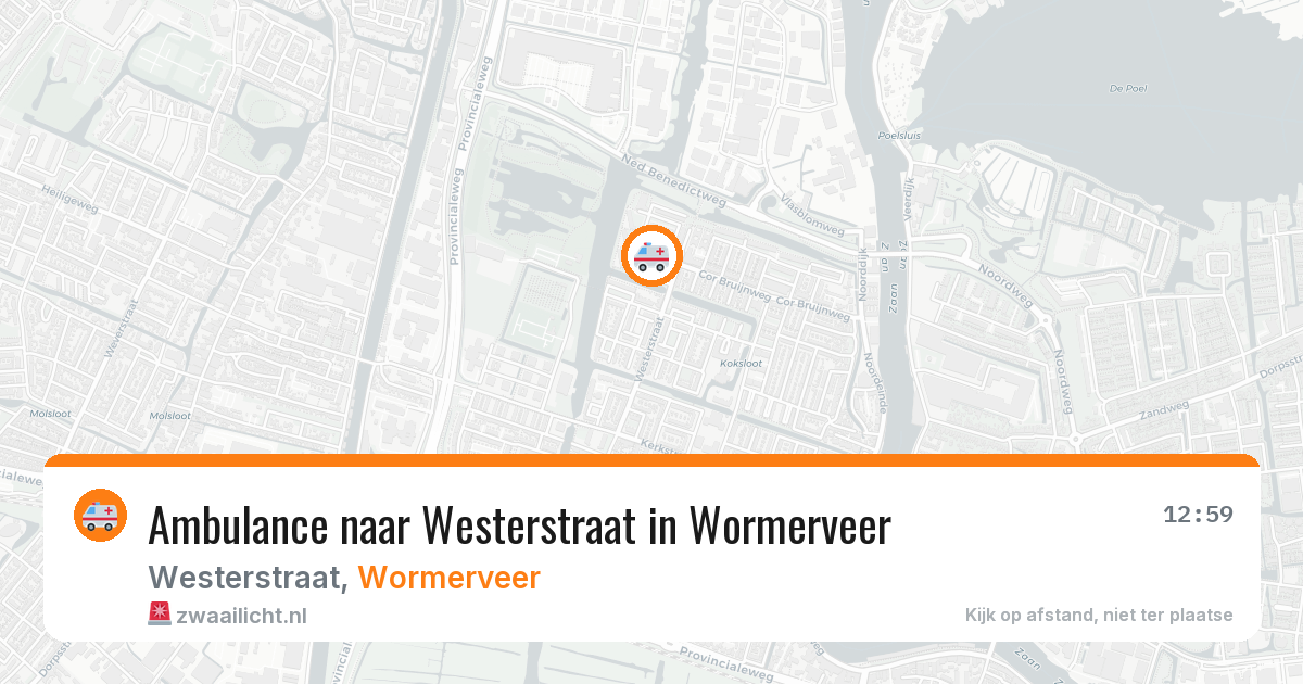 Ambulance naar Westerstraat in Wormerveer — 14 aug 2026