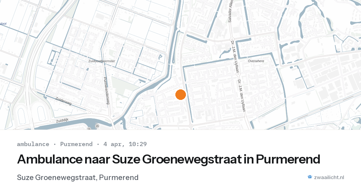 Ambulance naar Suze Groenewegstraat in Purmerend — 4 apr 2026