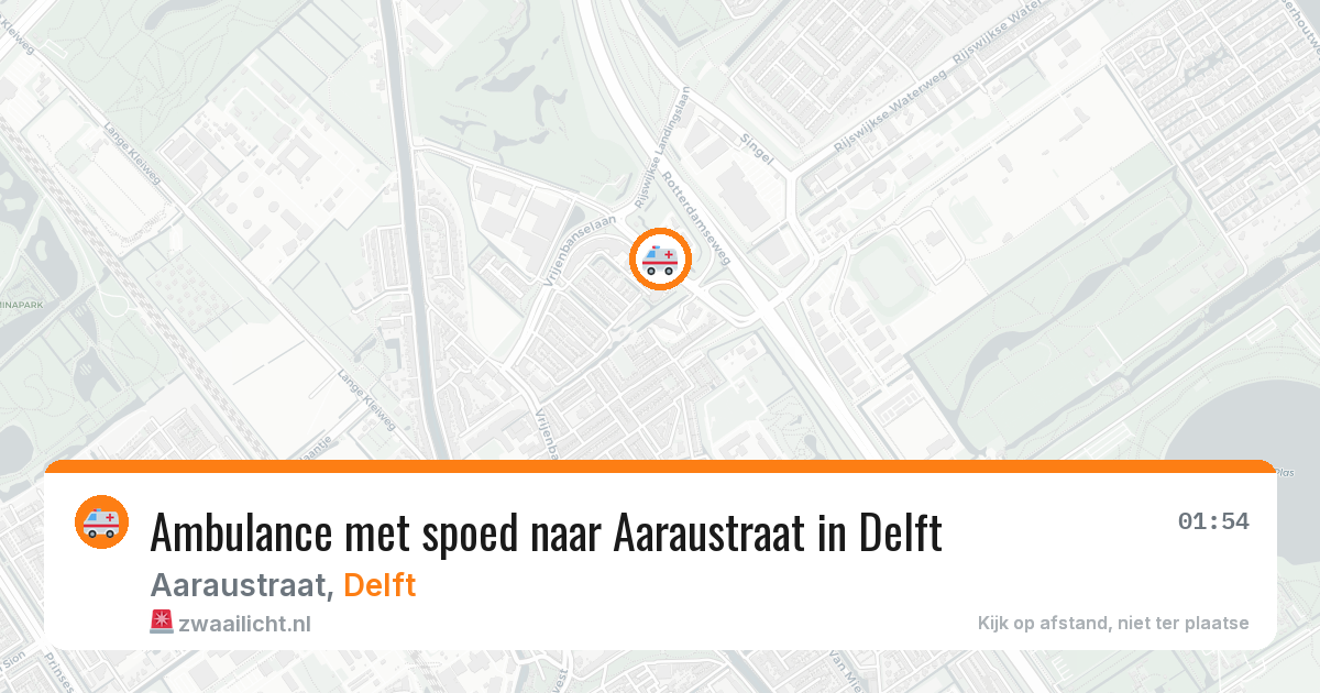Ambulance met spoed naar Aaraustraat in Delft — 22 jun 2026