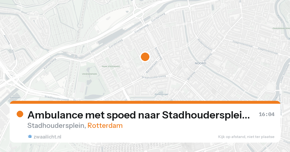 Ambulance met spoed naar Stadhoudersplein in Rotterdam — 20 aug 2026