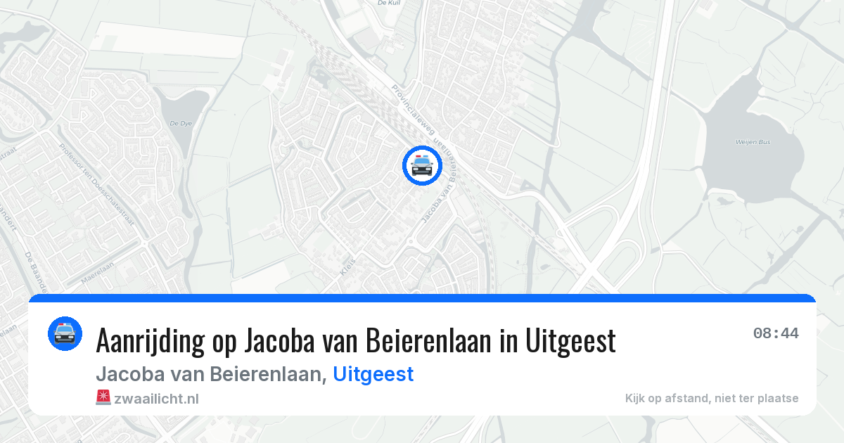 Aanrijding op Jacoba van Beierenlaan in Uitgeest — 24 mrt 2026
