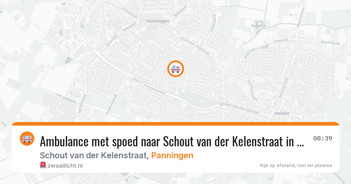 Ambulance met spoed naar Schout van der Kelenstraat in Panningen — 24 jun 2026
