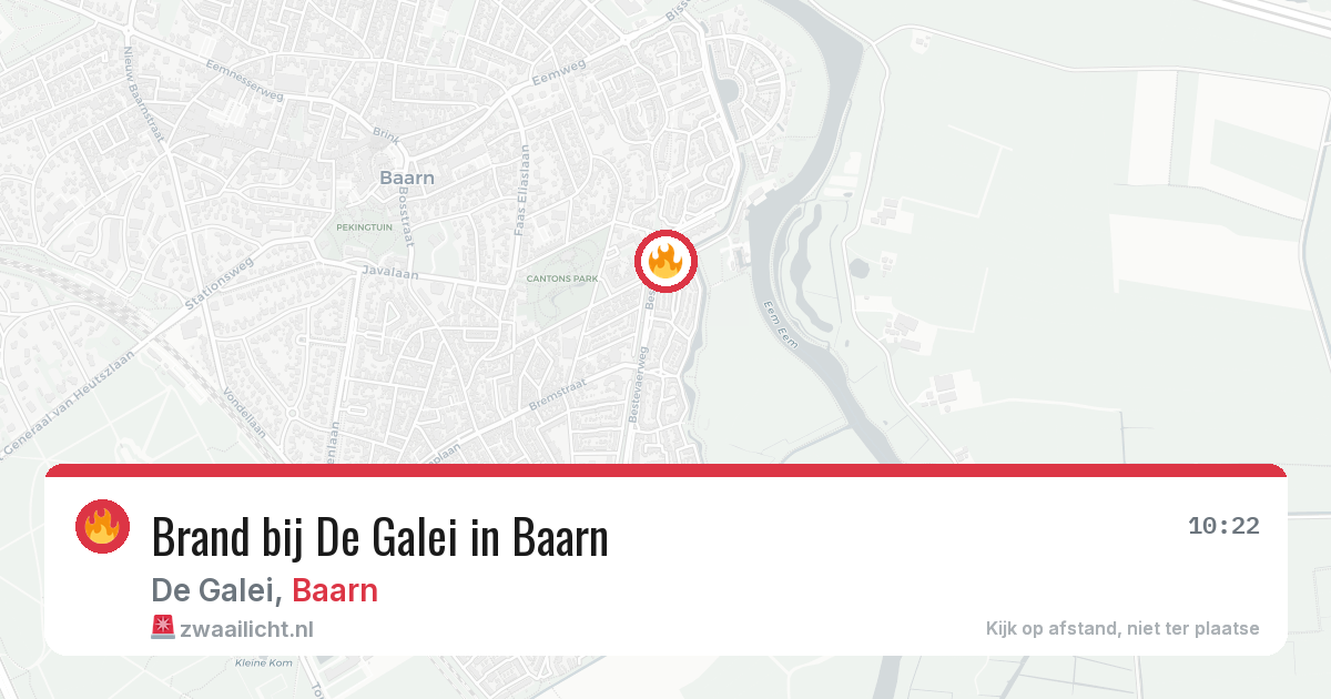 Brand bij De Galei in Baarn — 14 jul 2026