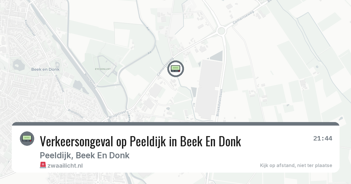 Verkeersongeval op Peeldijk in Beek En Donk — 16 feb 2026