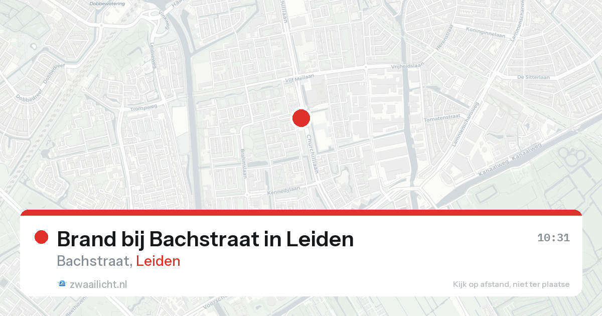 Brand bij Bachstraat in Leiden — 23 aug 2026